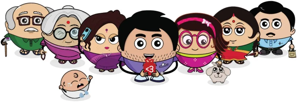 INDI and the gang - Indifamily mascots
