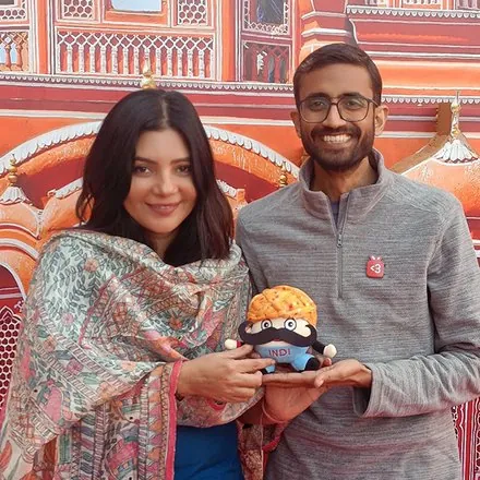 Nitin Jain with Shradha Sharma, Founder, YourStory